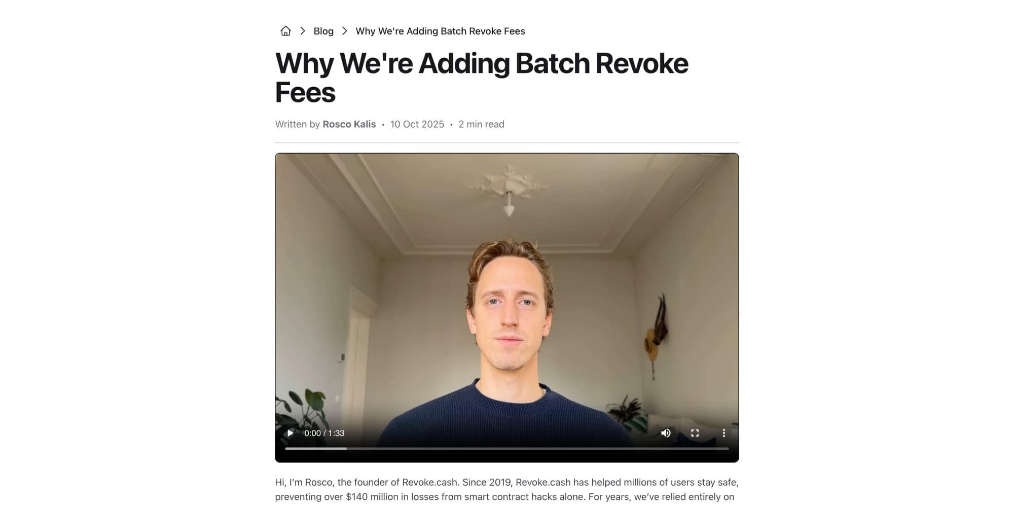 Batch Revoke Fee
