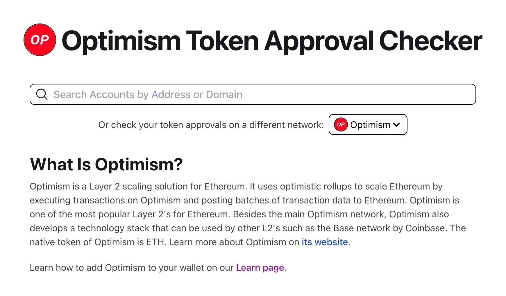 Optimism Token Approval Checker