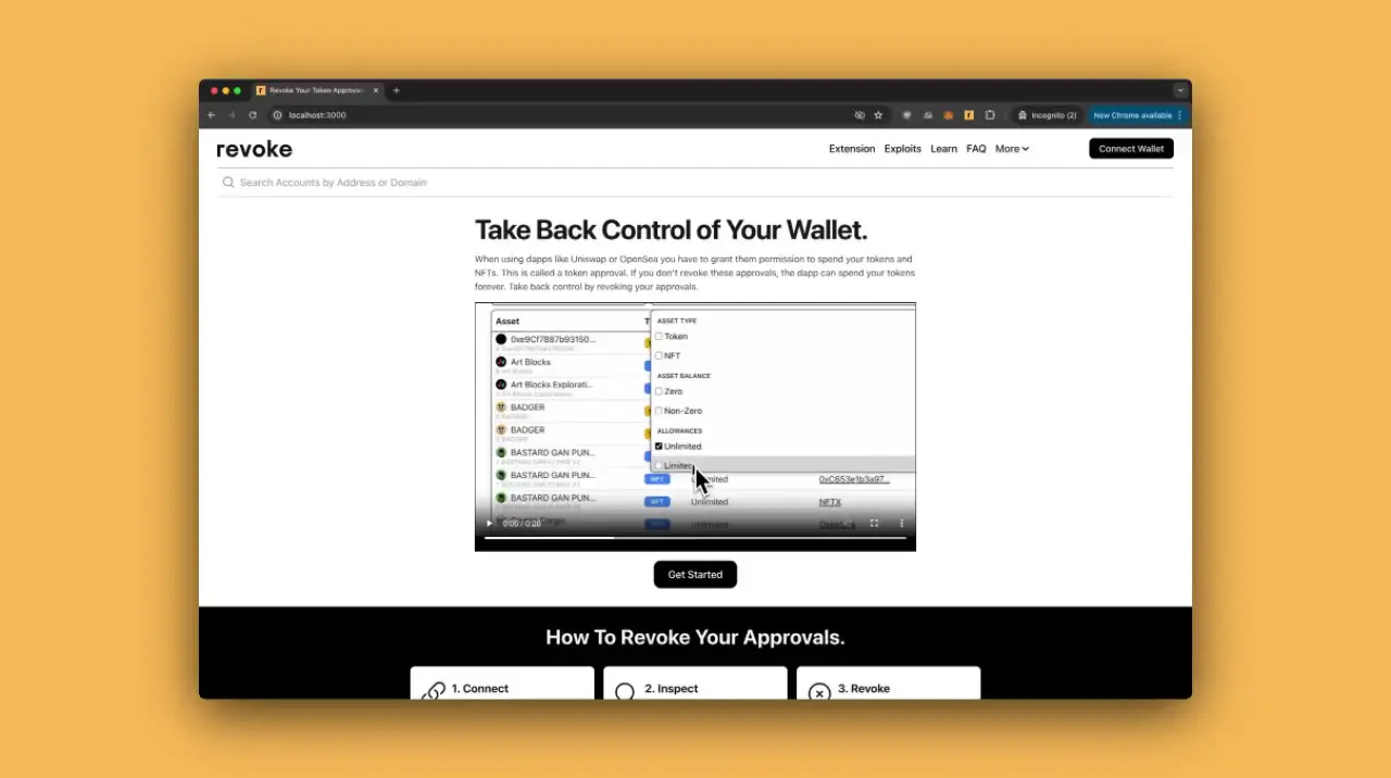 撤销100+ 区块链网络上的代币授权| Revoke.cash